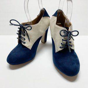 FSJ Oxford Vintage Retro Chunky High Heel Pumps